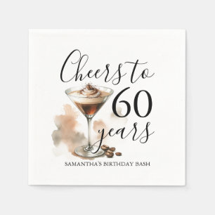 Espresso Martini 60th Birthday Cocktail Napkins