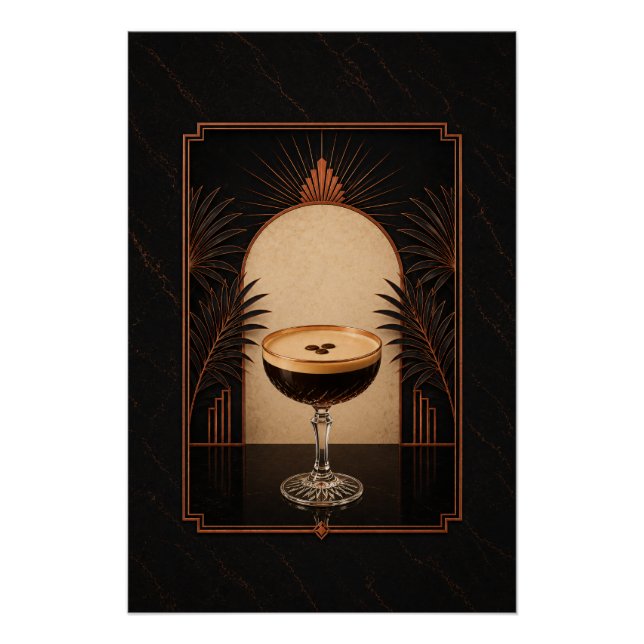 Espresso Martini Art Deco Poster | Printable Coffe (Front)