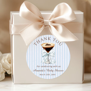 Espresso Martini Baby Shower Thank you Sticker