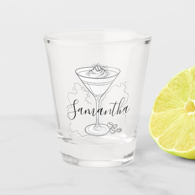 Espresso Martini Bachelorette Party Favours Shot Glass (Front)