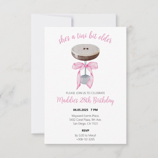 Espresso Martini Birthday Invitation (Front)