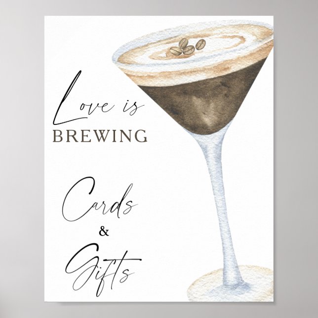 Espresso Martini Bridal shower Cards and Gifts Poster (Front)