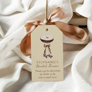 Espresso Martini Bridal Shower Coquette Bow Favour Gift Tags