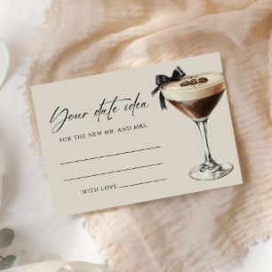 Espresso Martini Bridal Shower Date Idea Enclosure Card