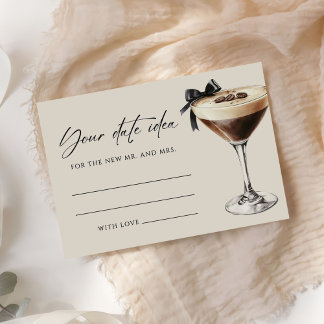 Espresso Martini Bridal Shower Date Idea Enclosure Card