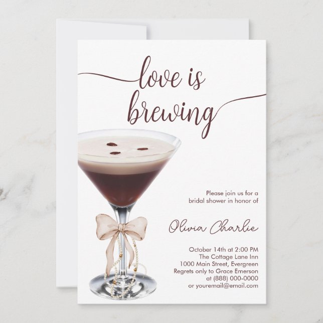  Espresso Martini Bridal Shower Invitation (Front)