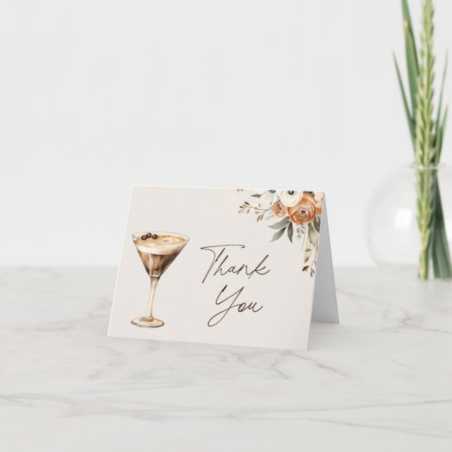 Espresso Martini Bridal Shower Thank You Card (Front)