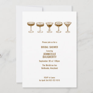 Espresso Martini Bridal Shower w/QR Code  Invitation