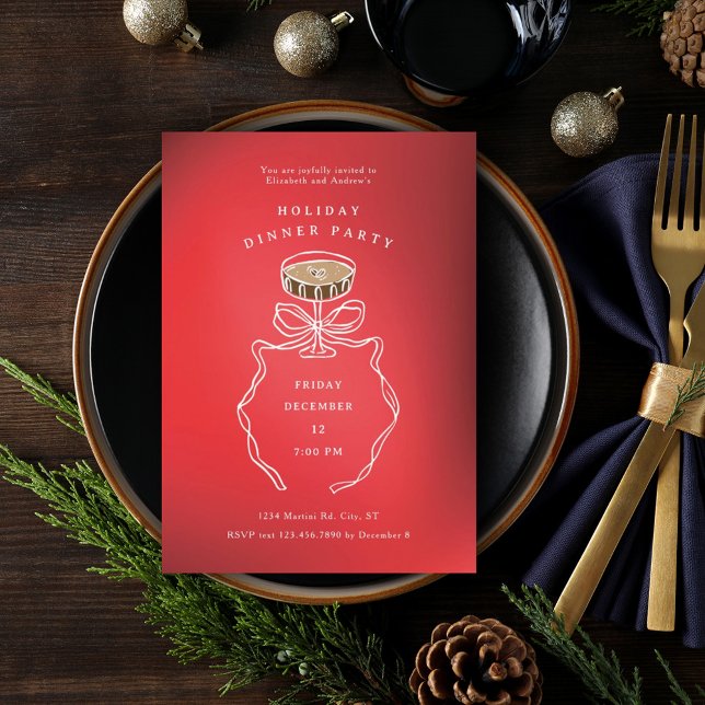 Espresso Martini Christmas Dinner Party Invitation (Creator Uploaded)