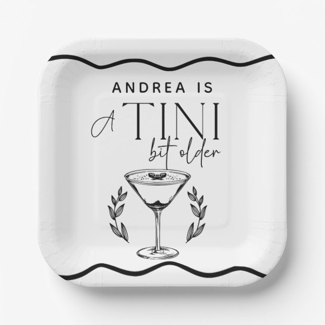 Espresso | Martini |   Cocktail Birthday Paper Plate (Front)