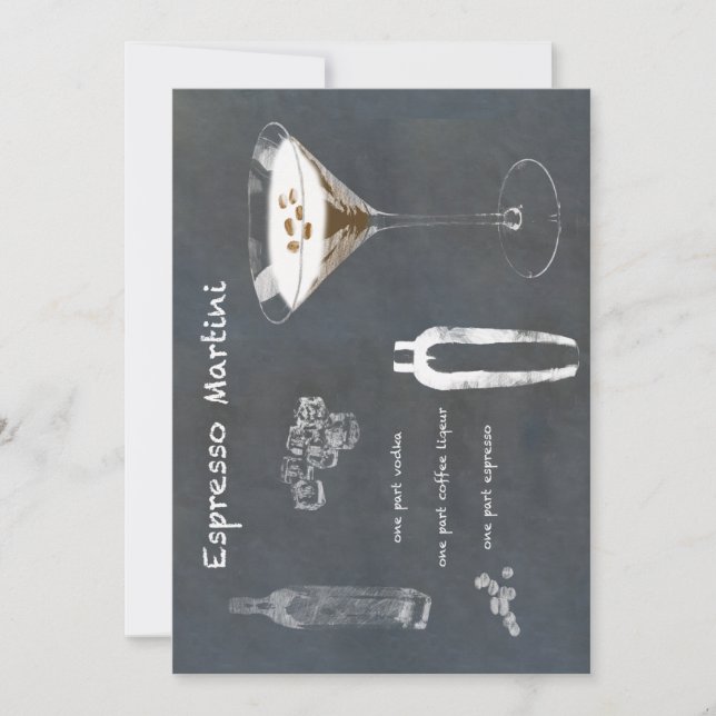 Espresso Martini Cocktail Invitation (Front)