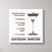 Espresso Martini Cocktail Recipe Art 12"x12"
