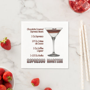 Espresso Martini Cocktail Recipe Art Napkin