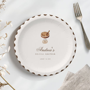 Espresso Martini Coffee Theme Bridal Shower Party Paper Plate