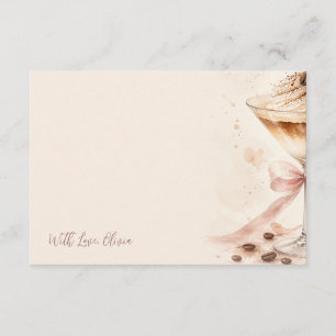 Espresso Martini Coffee Theme Bridal Shower Thank You Card