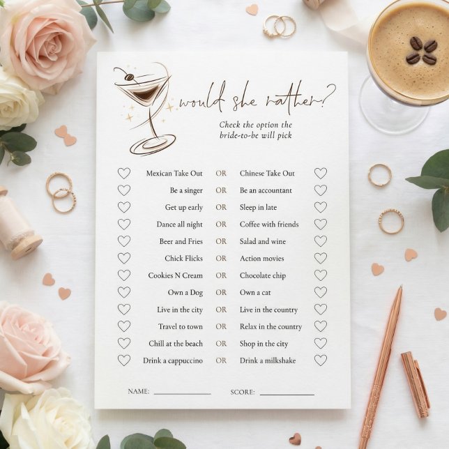 Espresso Martini Doodle Bridal Shower Game Invitation (Creator Uploaded)