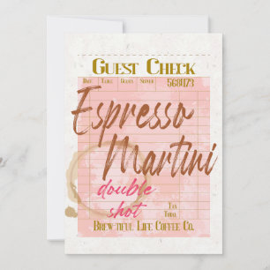 Espresso Martini Guest Check Receipt Typography 