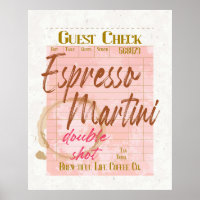 Espresso Martini Guest Check Receipt Typography
