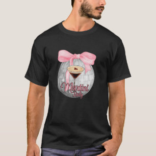 Espresso Martini Lady Coquette Bows Disco Ball Caf T-Shirt