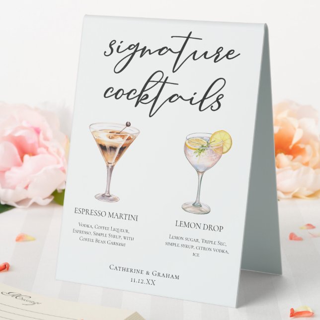 Espresso Martini Lemon Drop Cocktails Wedding Menu (In SItu (Wedding))
