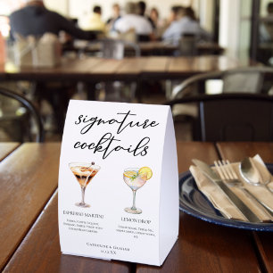 Espresso Martini Lemon Drop Cocktails Wedding Menu