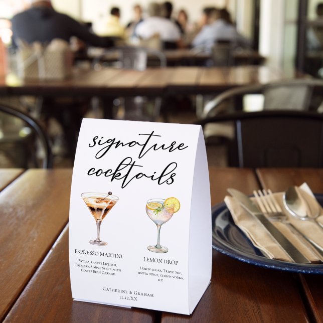 Espresso Martini Lemon Drop Cocktails Wedding Menu (Insitu(Restaurant))