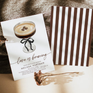 Espresso Martini Love Is Brewing Bridal Shower Invitation