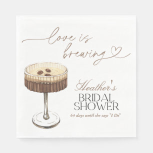 Espresso Martini Love Is Brewing Bridal Shower  Napkin