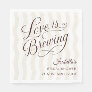 Espresso Martini Love Is Brewing Bridal Shower Napkin