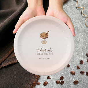 Espresso Martini Love is Brewing Bridal Shower Paper Plate