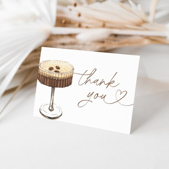 Espresso Martini Love Is Brewing Bridal Shower  Thank You Card (Creator Uploaded)