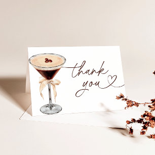 Espresso Martini Love Is Brewing Bridal Shower  Thank You Card