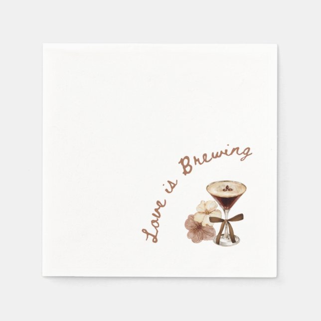 Espresso Martini Love is Brewing Napkin (Front)