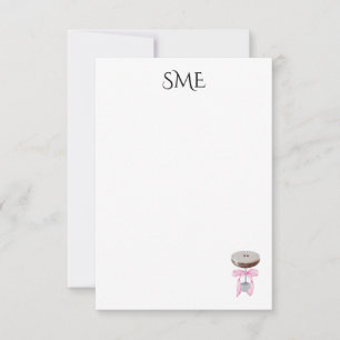 Espresso Martini Monogram Stationery Thank You Card