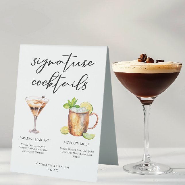 Espresso Martini Moscow Mule Cocktail Wedding Menu (Creator Uploaded)