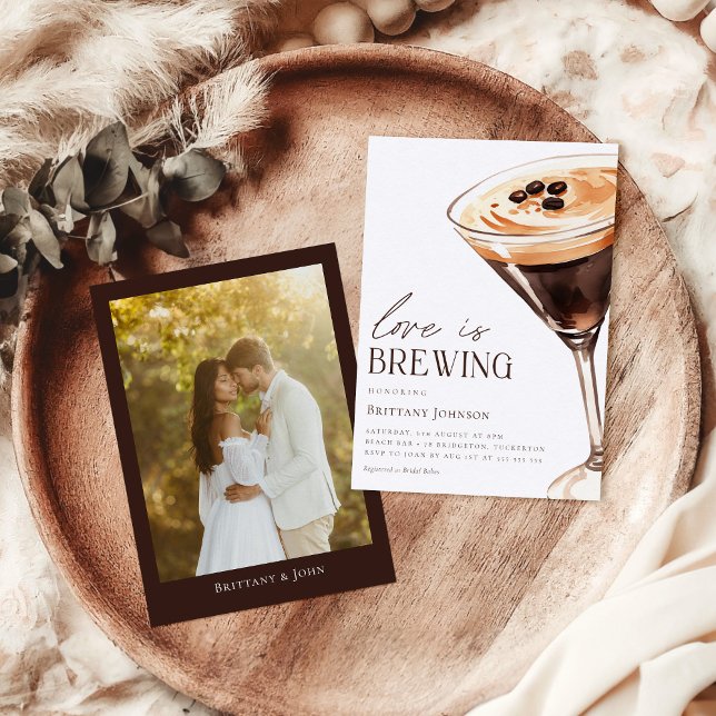 Espresso Martini Photo Bridal Shower Invitation (Creator Uploaded)