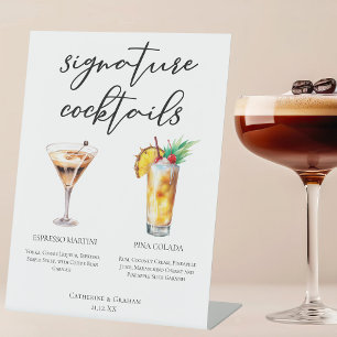 Espresso Martini Pina Colada Cocktails Menu Pedestal Sign