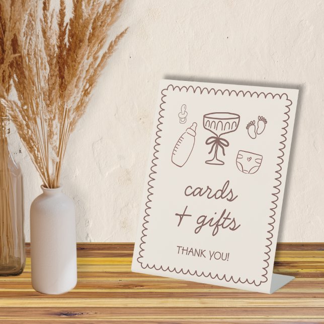 Espresso Martini Playful Baby Shower Thank You Pedestal Sign (Espresso Martini Playful Baby Shower Tahank You Pedestal Sign)