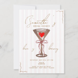 Espresso Martini Red Mocha Mousse Bridal Shower Invitation