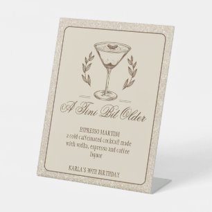 Espresso Martini Signature Drink  Pedestal Sign