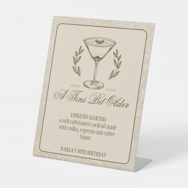 Espresso Martini Signature Drink  Pedestal Sign (Front)