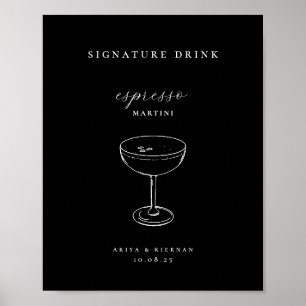 Espresso Martini Signature Drink Wedding Bar Poster