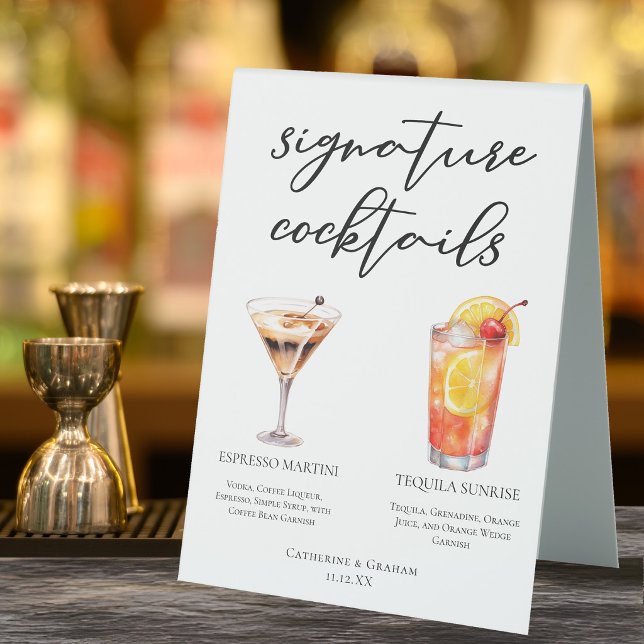 Espresso Martini Tequila Sunrise Cocktails Menu (Creator Uploaded)