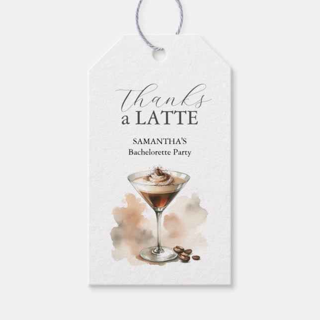 Espresso Martini Themed Favour Tags (Front)