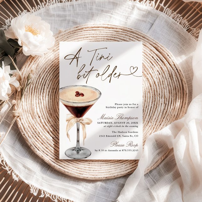 Espresso Martini Tini Bit Older Birthday Party Invitation (Creator Uploaded)