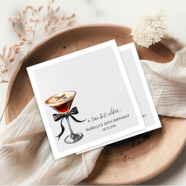 Espresso Martini Tini Bit Older Birthday Party Napkin (Creator Uploaded)