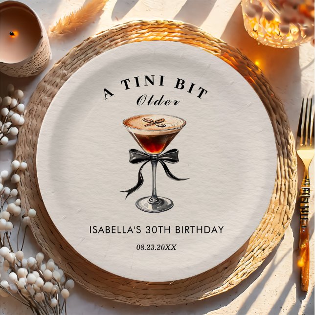 Espresso Martini Tini Bit Older Birthday Party Paper Plate (Creator Uploaded)