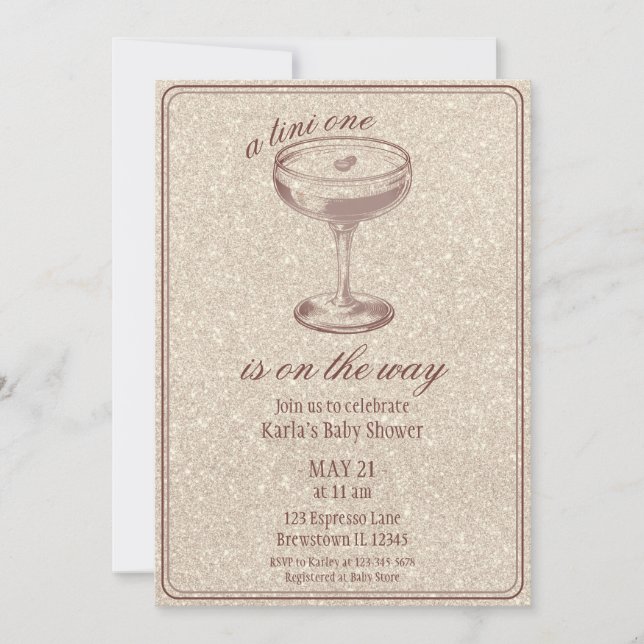 Espresso Martini Tini One Baby Shower Invitation (Front)