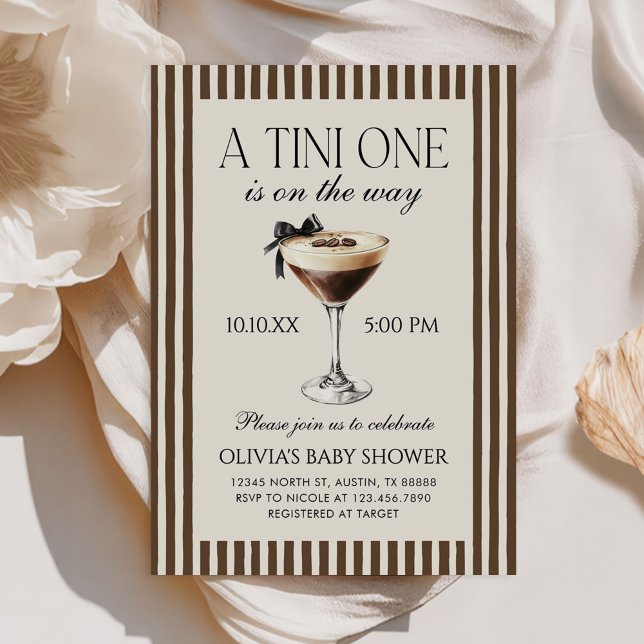 Espresso Martini Tini One Baby Shower Invitation (Creator Uploaded)