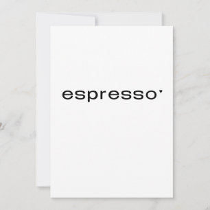 Espresso - minimalistic typography card